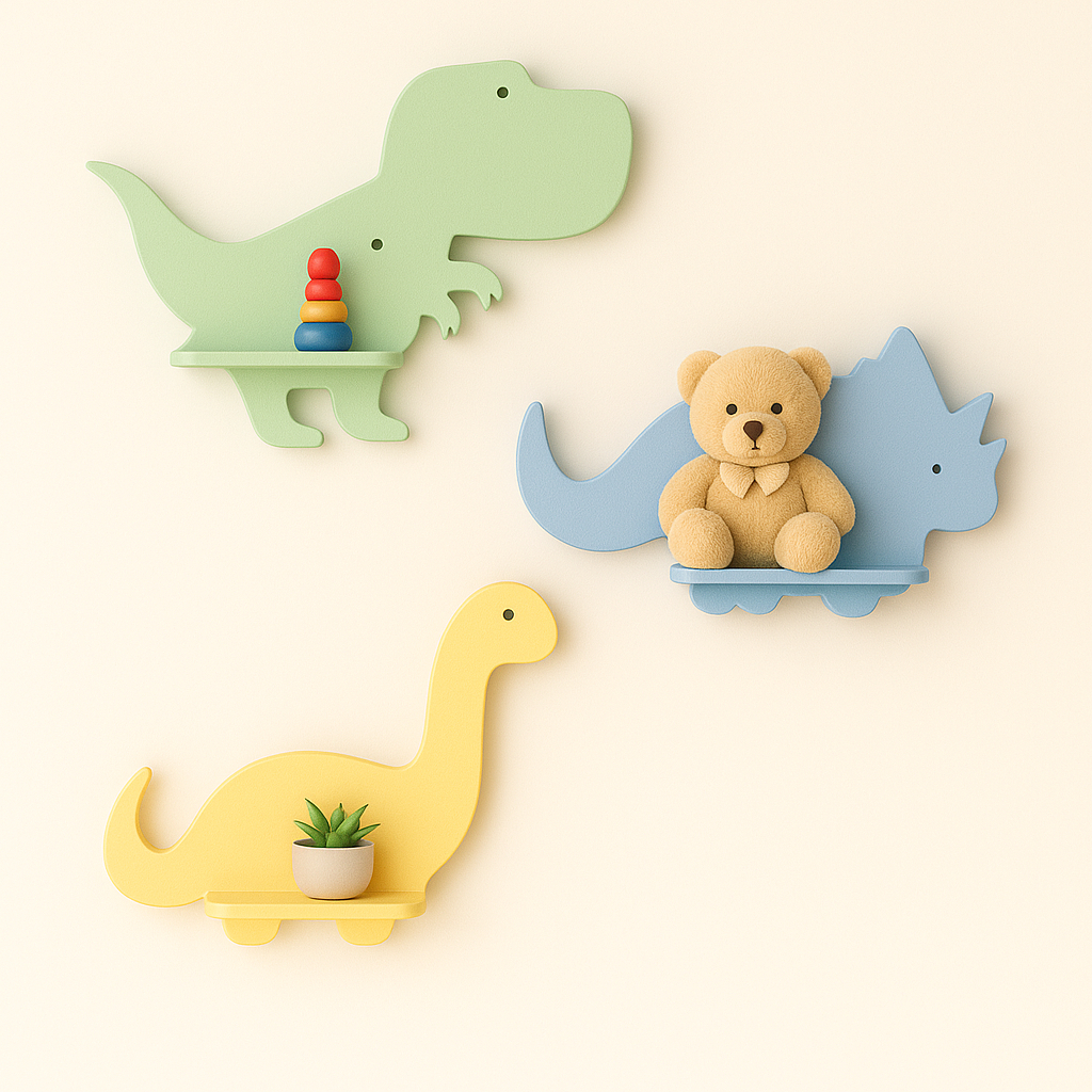 Kit 3 Nichos Prateleira Dinossauro