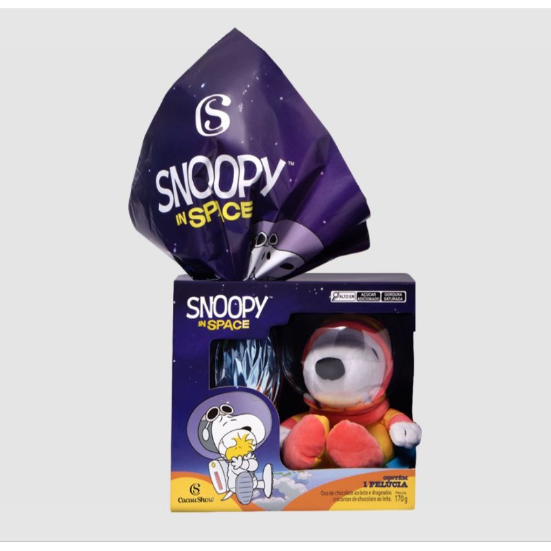 Ovo de Páscoa Cacau Show 2026 Pelúcia Snoopy Astronauta 170g | Shopee ...