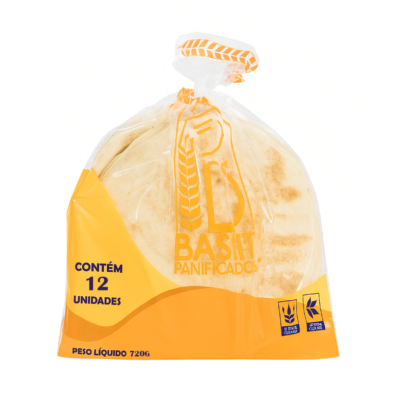 Pão árabe Sírio MÉDIO "Panfiacdora Bashit" - 12 un