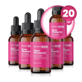 Kit 20 Sérum Facial Rosa Mosqueta 30ml Hidratação Renovação e Clareamento da Pele Dermachem em Oferta na Shopee