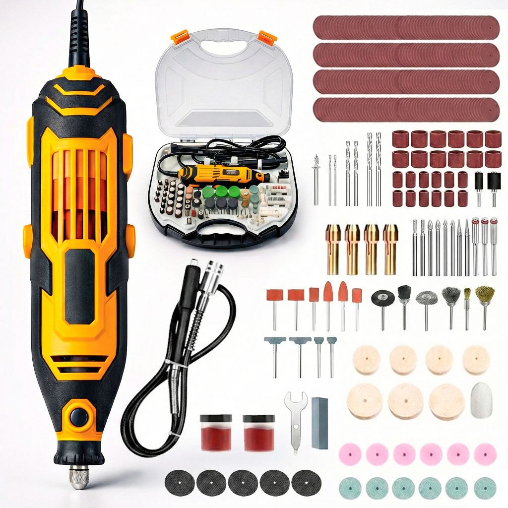 Micro Mini Retifica Lixadeira 189 Peças 500w Com Eixo Flexivel