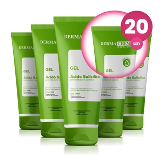 Kit 20 Gel Facial Antioleosidade Ácido Salicílico 100g Dermachem em Oferta na Shopee