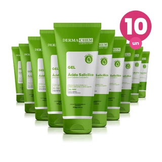 Kit 10 Gel Facial Antioleosidade Ácido Salicílico 100g Dermachem em Oferta na Shopee