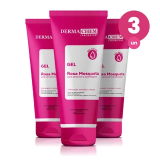 Kit 3 Gel Facial Antiressecamento Rosa Mosqueta 100g Dermachem em Oferta na Shopee