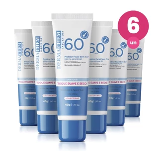 Kit 6 Protetor Solar Rosto FPS60 40g Dermachem em Oferta na Shopee