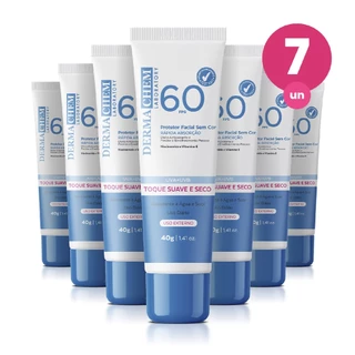 Kit 7 Protetor Solar Rosto FPS60 40g Dermachem em Oferta na Shopee