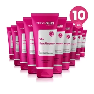 Kit 10 Gel Facial Antiressecamento Rosa Mosqueta 100g Dermachem em Oferta na Shopee