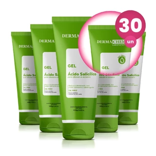 Kit 30 Gel Facial Antioleosidade Ácido Salicílico 100g Dermachem em Oferta na Shopee