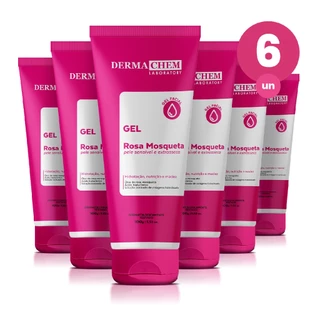 Kit 6 Gel Facial Antiressecamento Rosa Mosqueta 100g Dermachem em Oferta na Shopee