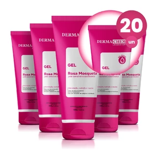 Kit 20 Gel Facial Antiressecamento Rosa Mosqueta 100g Dermachem em Oferta na Shopee