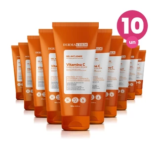 Kit 10 Gel Facial Anti Idade Vitamina C 100ml Dermachem em Oferta na Shopee