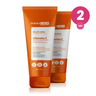 Kit 2 Gel Facial Anti Idade Vitamina C 100ml Dermachem em Oferta na Shopee