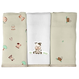 Pano de boca Malha 100% Algodão Fio 30 C/3 Un. Bublim em Oferta na Shopee