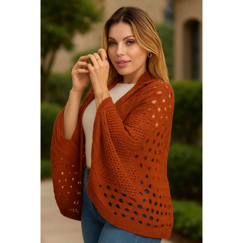 Colete Casaco Kimono Capa Blusa Inverno Delicado Inverno Frio