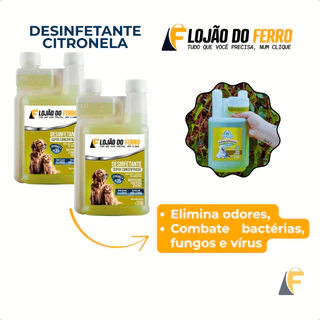Kit 2 Desinfetante Concentrado Eliminador Odores Citronela Desinfetante Pet +15 Lojão do Ferro em Oferta na Shopee