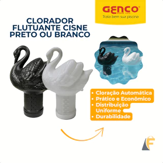 Clorador Flutuante Genco Formato Cisne Preto ou Branco/Incolor Pastilhas Genco em Oferta na Shopee