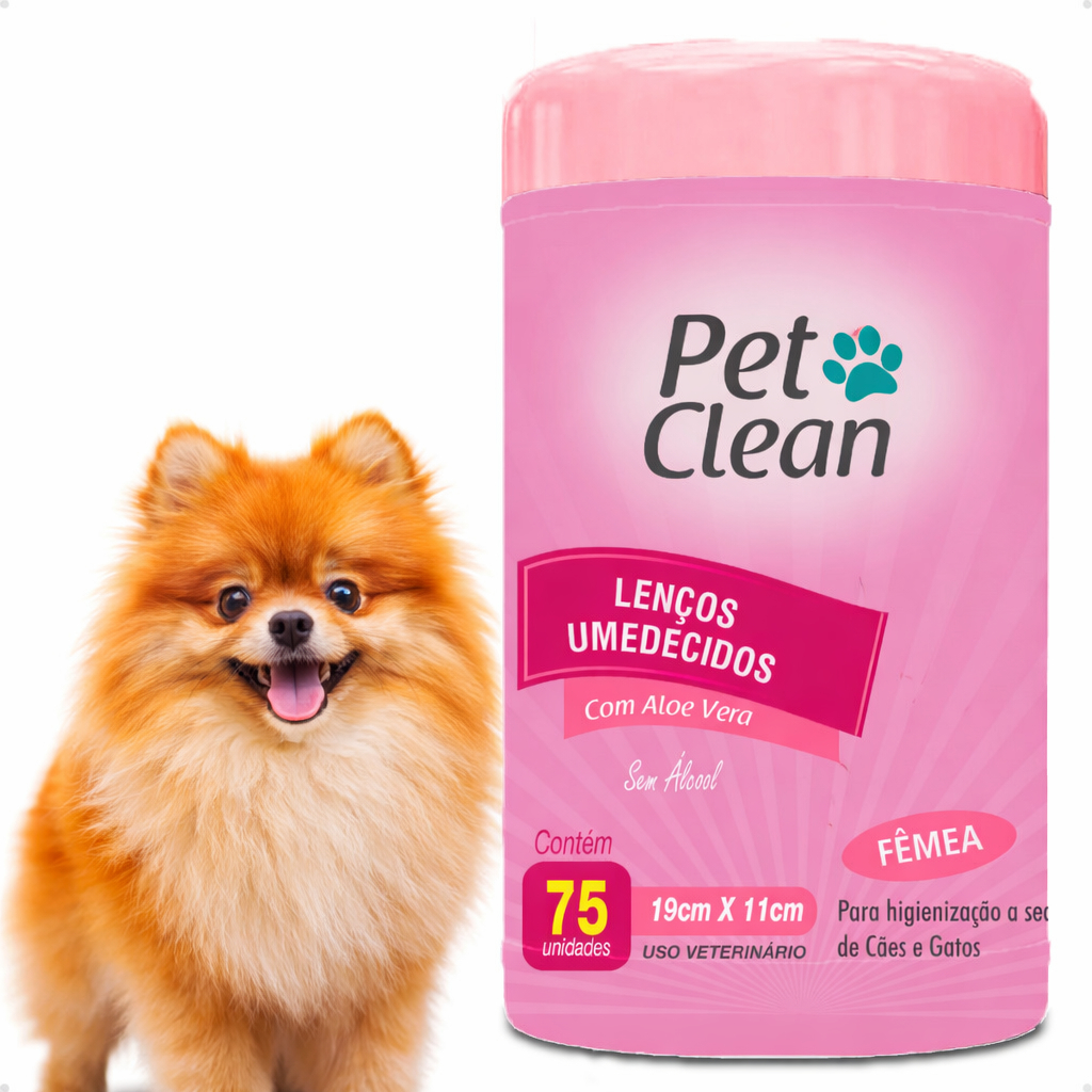 Lenço Umedecido para Cachorro e Gato Pet Clean - 75 Unidades - Envio ...