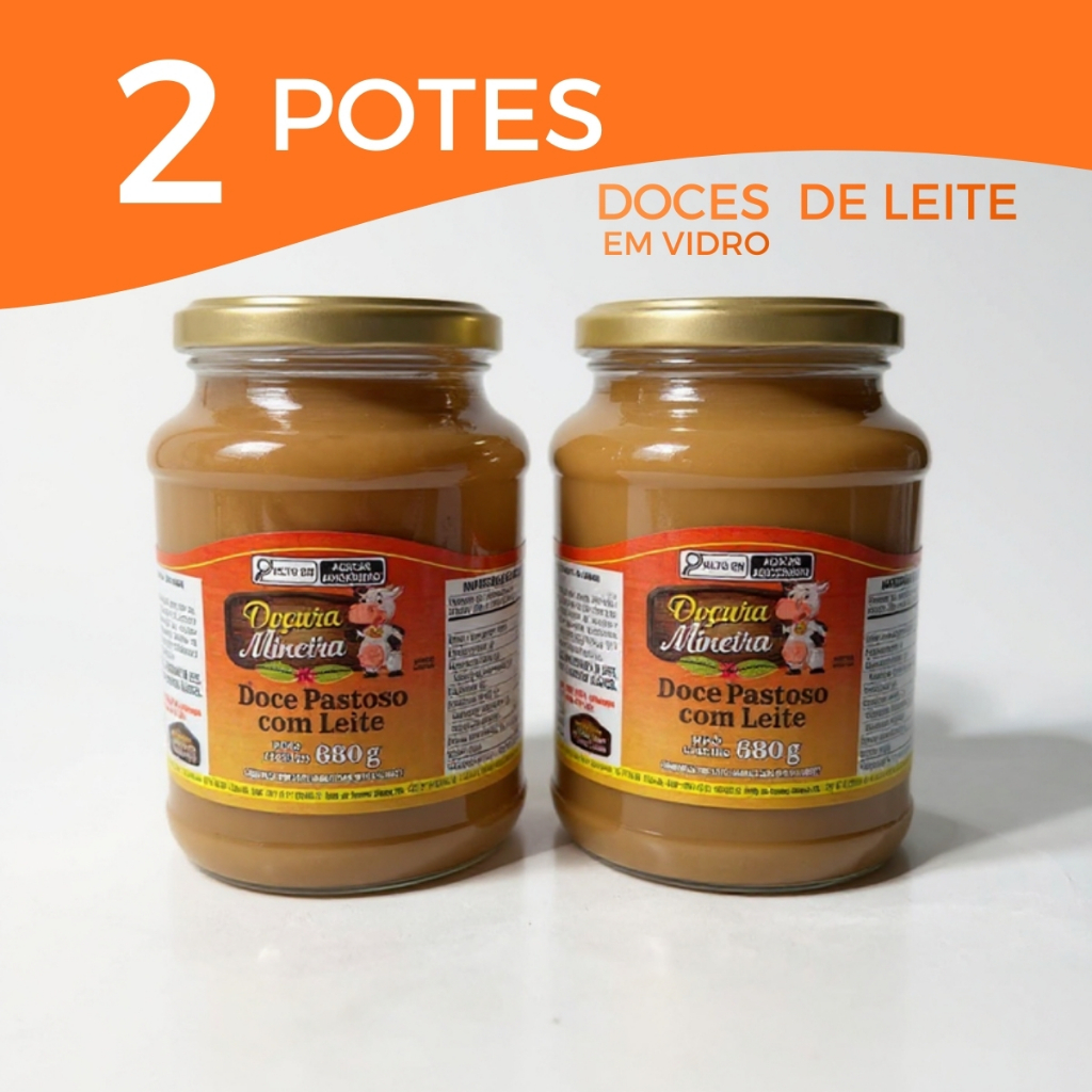 Kit 2 Doce de Leite de Minas Gerais Cremoso 680 gramas Diversos Sabores ...