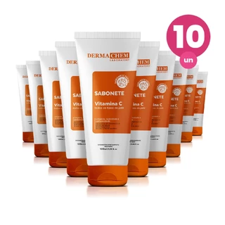 Kit 10 Sabonete Vitamina C Anti-Idade 100ml Dermachem em Oferta na Shopee