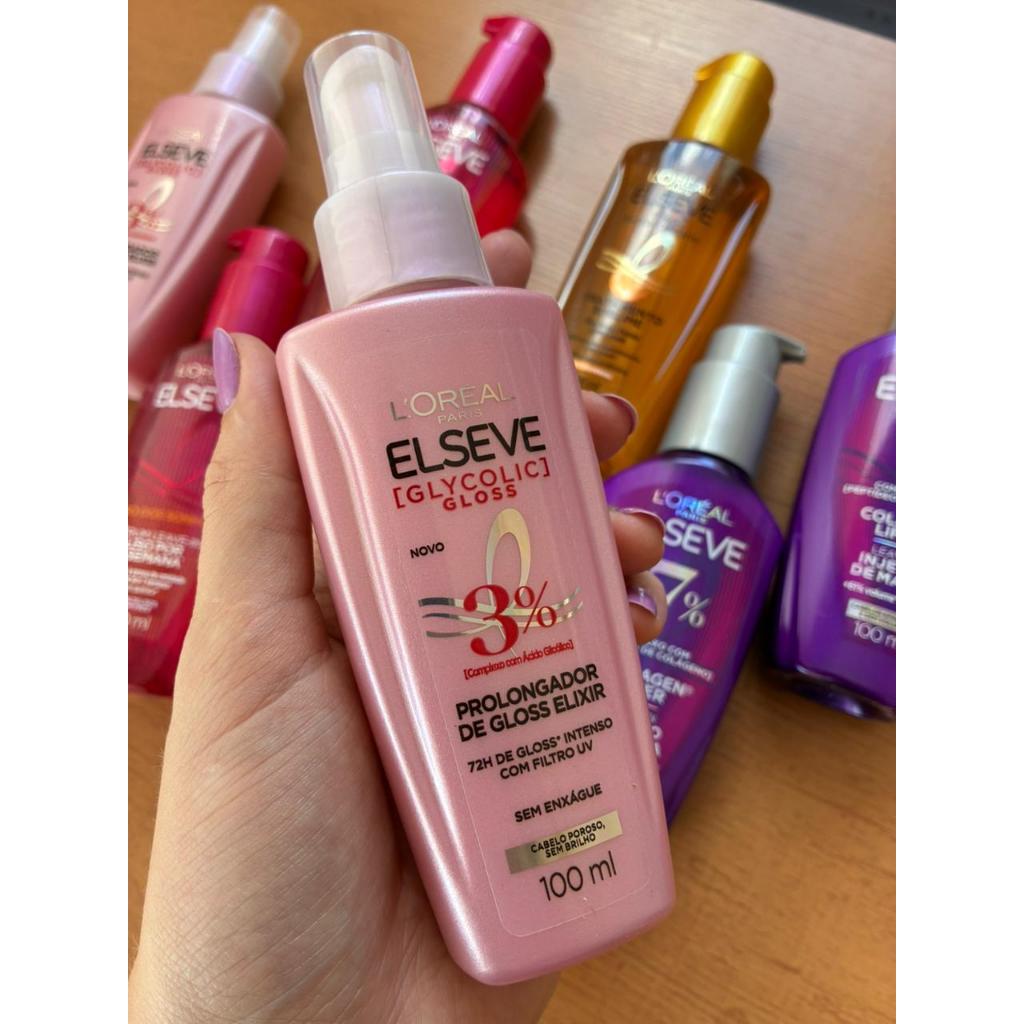 Elseve Glycolic Gloss Prolongador de Gloss Elixir 100ml | Shopee Brasil