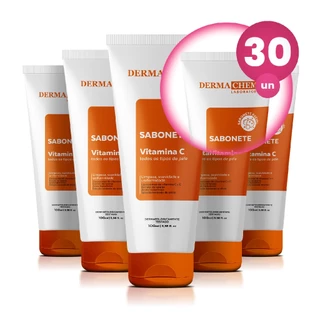 Kit 30 Sabonete Vitamina C Anti-Idade 100ml Dermachem em Oferta na Shopee
