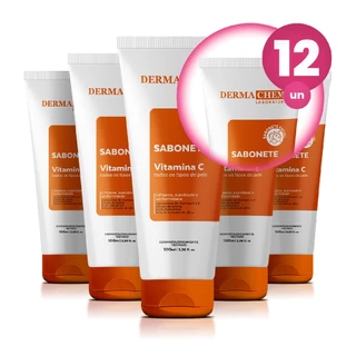 Kit 12 Sabonete Vitamina C Anti-Idade 100ml Dermachem em Oferta na Shopee