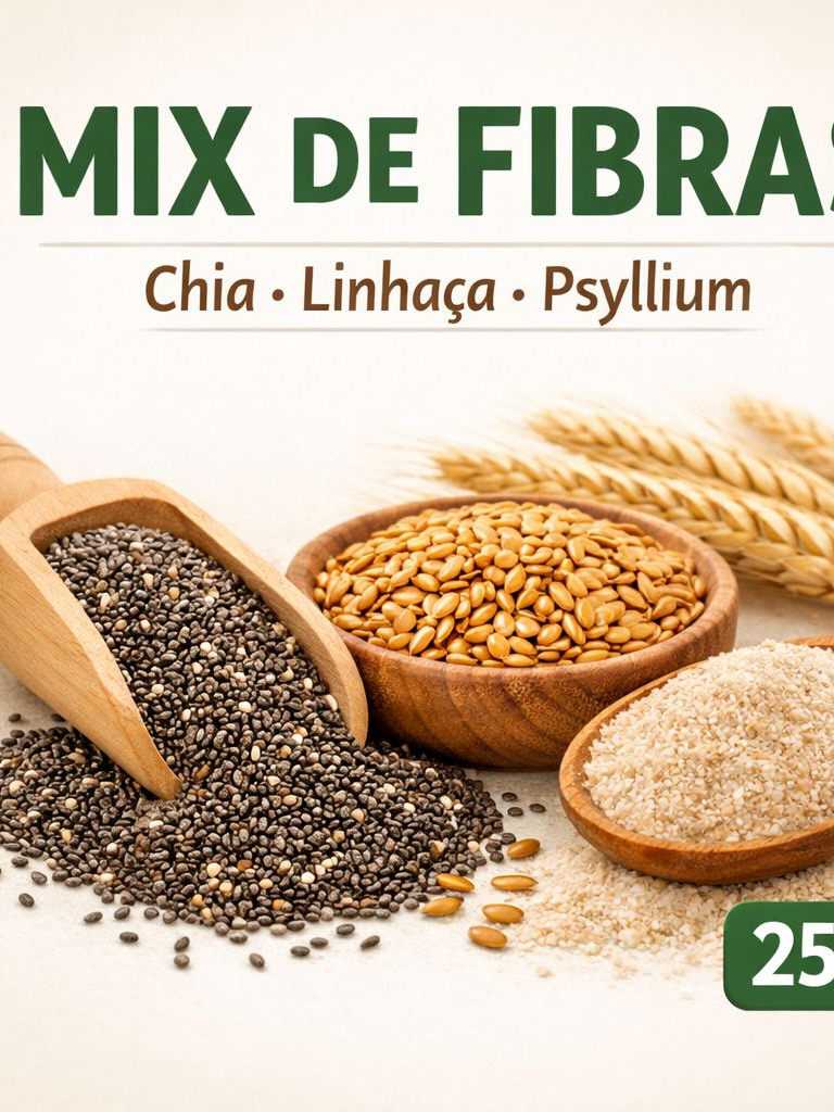 Mix de Fibras Chia Psyllium e Linhaça Dourada - Natural | Shopee Brasil