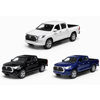 Miniatura Toyota Hilux – Metal – Cores Azul, Preto e Branco – 12cm em Oferta na Shopee
