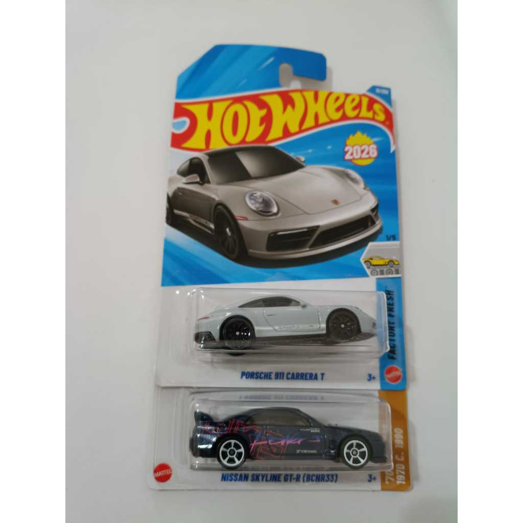 Hot Wheels Porche 911 Carrera Cinza + Nissan Skyline GT-R (BCNR33