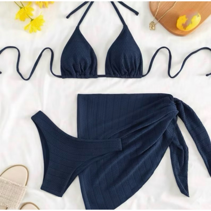 Kit Biquíni Feminino Cortininha Com Saída de Praia Bojo Removível em Oferta na Shopee
