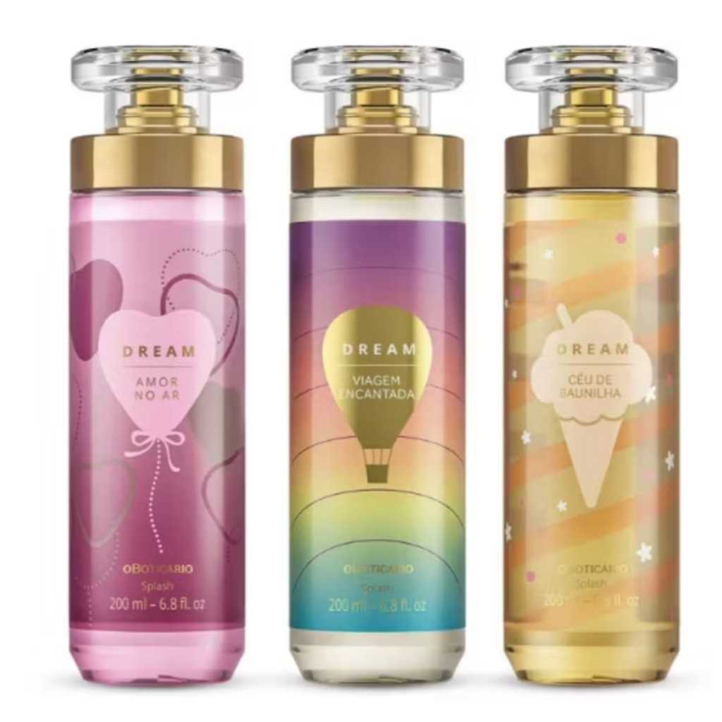 Body Splash Dream Viagem Encantada, Céu de Baunilha e Amor no Ar O Boticário 200 ml em Oferta na Shopee