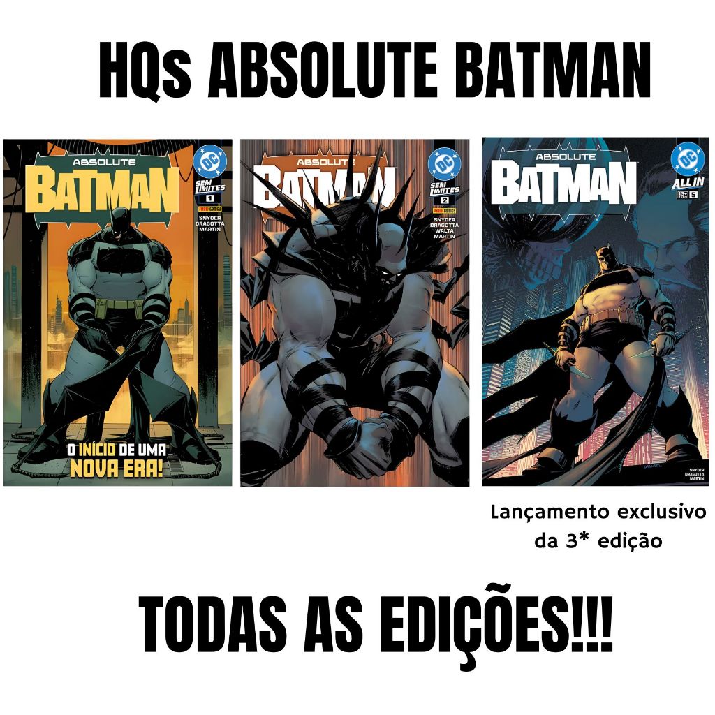 HQ Batman Absolute Dc Comics Todas Edições Coringa Superman Bruce Wayne ...