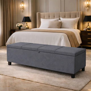 Baú Recamier Grande Organizador Armazenamento Retangular Revestido em Veludo 120x40x35cm Cama Casal em Oferta na Shopee