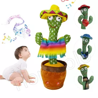 Cacto Dançante Falante Interativo com Som Musicas Repete Música, Dança, Luzes em Oferta na Shopee
