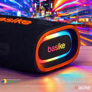 [ORIGINAL] Caixa de Som BASIKE 15W RMS POTENTE Bluetooth Portátil TWS LED 6h de Música Prova d'Água em Oferta na Shopee