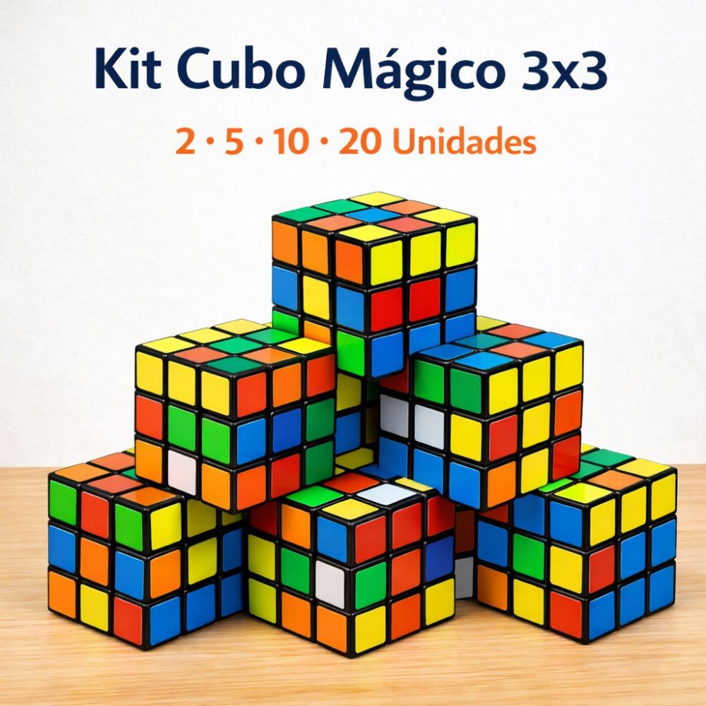 Cubo Mágico 3x3 Profissional Educativo – Kit 2/5/10/20 Unidades – Jogo ...