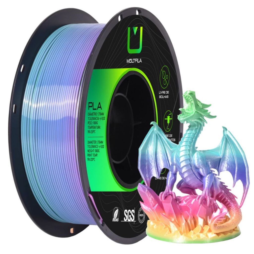 Filamento Multfila para Impressora 3d PLA 1kg 1.75mm Diversas Cores ...
