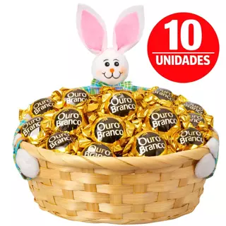 Kit 10 Cesta De Chocolate Páscoa Em Palha Com Coelho  Lembrancinha Cesta para Ovo Bombom Trufa -Atacado Revenda em Oferta na Shopee