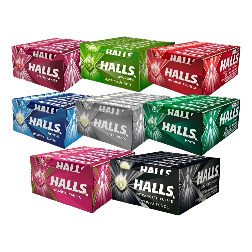 Bala Halls Drops Caixa com 21 Unidades Escolha o Sabor | Shopee Brasil