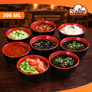 Kit 12 Tigelas Bowl Shoyu e Molhos Formas Redondas em Melamina 300ml Estilo Oriental Japonês