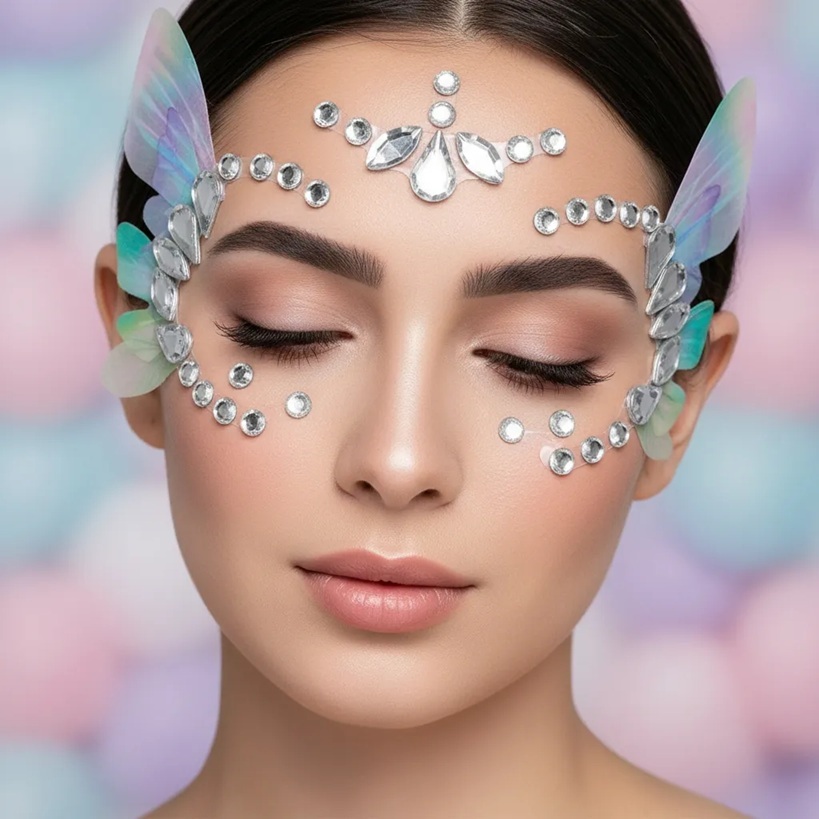 Adesivo Strass Facial Rosto Carnaval - Kit 12 Unidades | Shopee Brasil