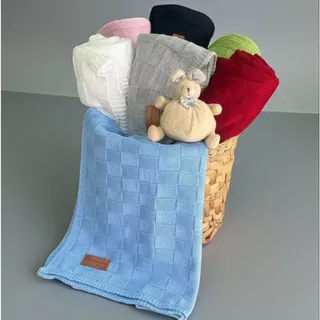 Manta de Bebe de Tricô Cobertor Bebe Infantil Menina Saída Maternidade Antialergica em Oferta na Shopee