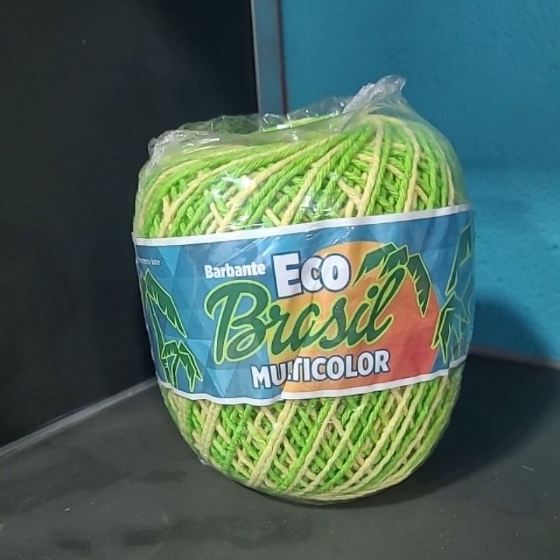 いろどり Barbante Eco Brasil Soberano Multicolor - Tom Verde/ Amarelo - Cor