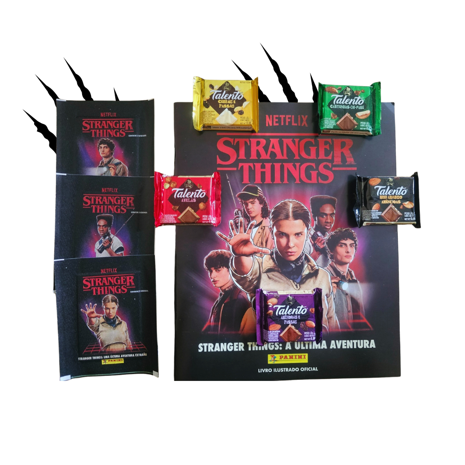 Album Panini Stranger Things + 3 Envelopes + 5 Talentos 25g | Shopee Brasil
