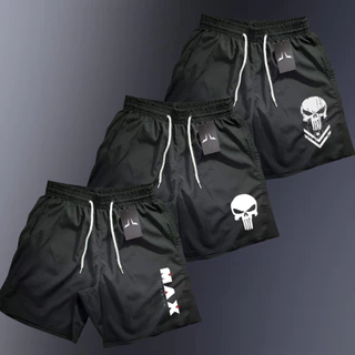 3 Shorts TACTEL Masculino MIX JUSTIC Bermuda Premium Academia Praia Corrida