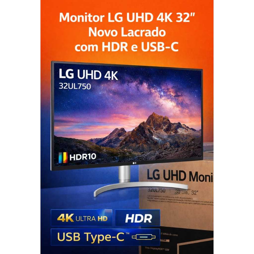 Monitor LG UHD 4K 32” Novo Lacrado com HDR e USB-C | Shopee Brasil