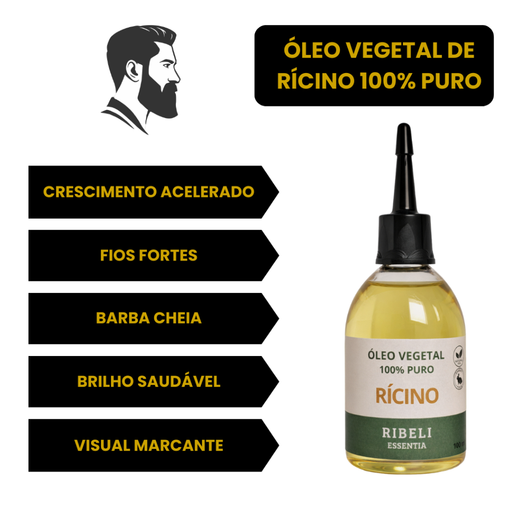 Óleo Vegetal de Rícino 100% Puro 100ml, Óleo Para Barba e Cabelo ...
