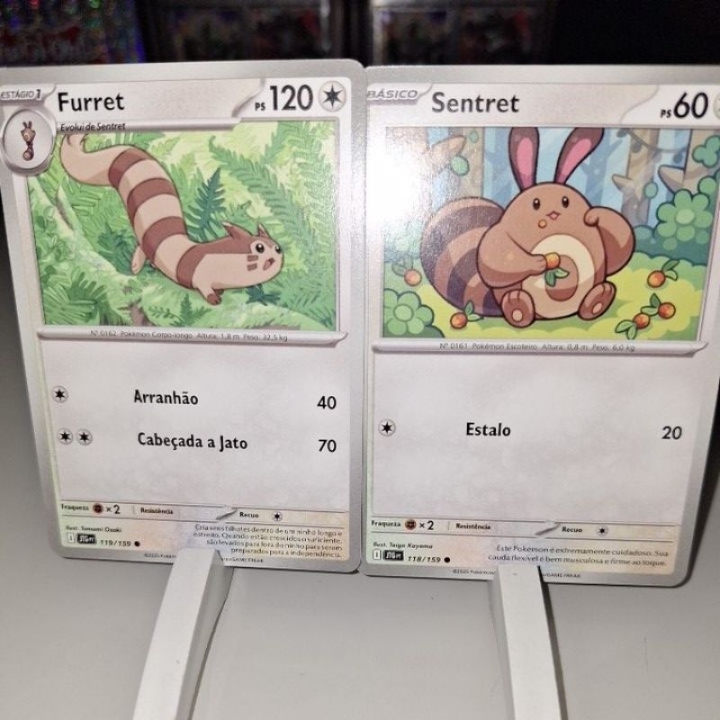 Sentret e Furret - Combo Evolução Cartas Pokémon Originais | Shopee Brasil