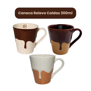Canecas Alto Relevo com Caldas 300ml Cacau Show
