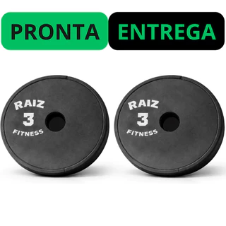 Par de Anilha Academia Musculação Treino em Casa 3kg Kit Anilhas (Duas Unidades)